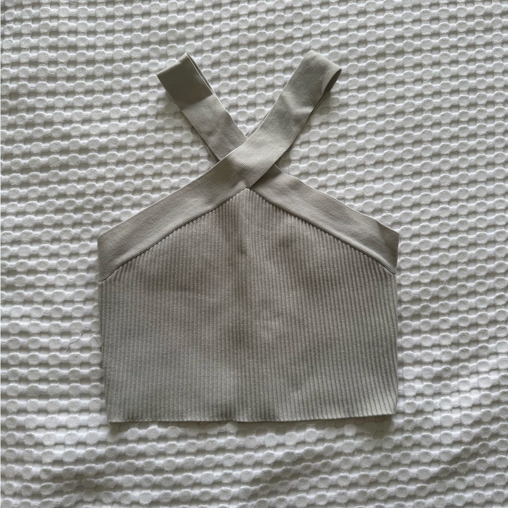 Grey Cross-Strap Women's Top